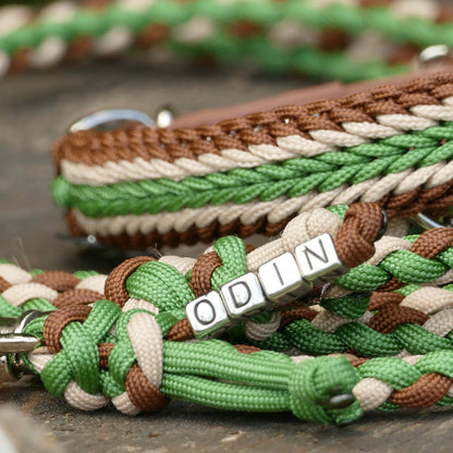 Halsband "Shining" chocolate, forrest grün, beige für kleine Hunde oder Welpen
