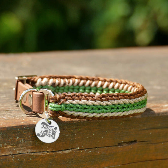 Ein Hundehalsband liegt auf einer Bak