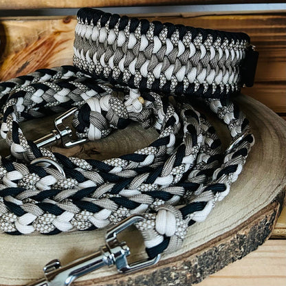 Halsband "Snake" schwarz tan weiß